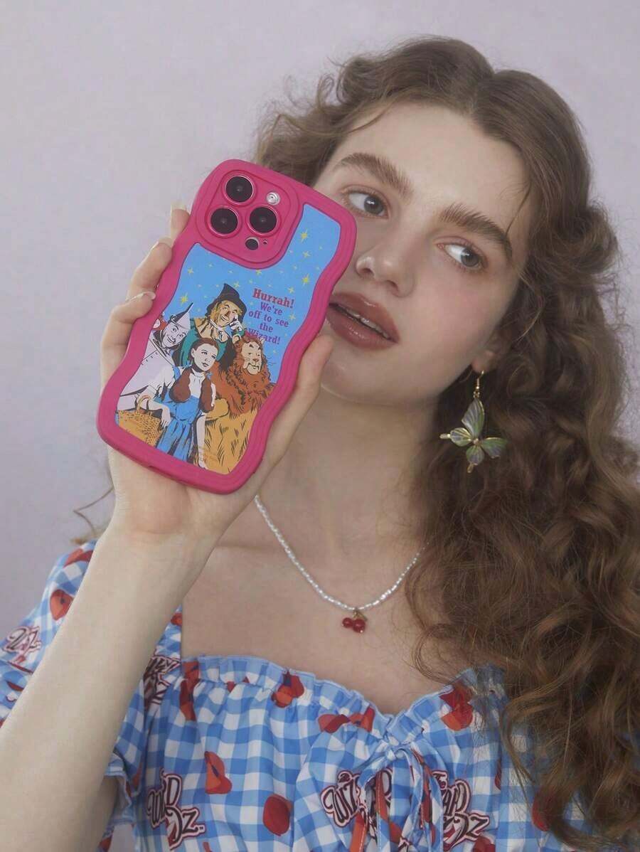 Funda de teléfono plateada con figura de Marilyn X y estampado floral, compatible con - Multicolor - Ver 1