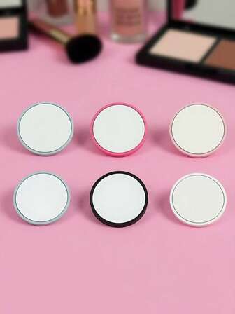 2.36 Inch Portable Round Single-Sided High Definition Mirror, 6 Color Options, Mini Handheld Foldable Makeup Mirror, Minimalist And Practical Compact Mirror
