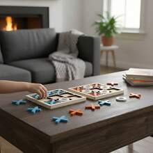 TendenciaJuego De Gato De Madera Azul Portátil 14x14cmCalidad premium - 1 - Ver 1