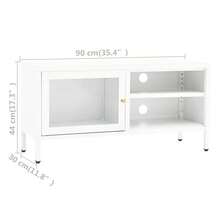 vidaXL Mobile TV Bianco 90x30x44 cm Acciaio e vetro - Bianco - Visualizzare 10