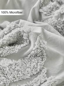 2pcs Leaf Pattern Tufted Polyester Pillowcase, Modern Farmhouse Style, Suitable For All Seasons, Soft & Breathable, Machine Washable (Pillow Insert Not Included) - Light Grey - View 6