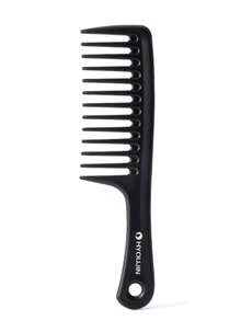 HYOUJIN Peine de dientes anchos, peine de corte, peine de cola largo, pelo mojado largo, pelo alisado, ideal para todo tipo de cabello, especialmente rizado y resistente al calor, C Wide Tooth Comb - Negro - Ver 8