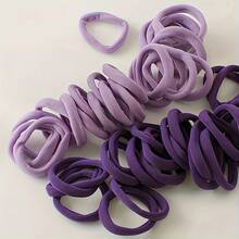 50Pcs Versatile Two-Tone Hair Ties Soft Synthetic Fiber Non-Slip Elastic Portable Daily/Yoga/Sleep New Year/Graduation/Travel Universal