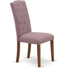 East West Furniture MLCE5-MAH-10 Milan - Juego de Cocina de 5 Piezas para 4 Unidades Incluye una Mesa Rectangular de Comedor con Hoja de Mariposa y 4 sillas Acolchadas de Tela de Lino Dalia 36 x 54cc - Caoba - Ver 8