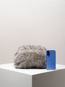 优雅女士手拿包，毛绒钱包，适合新娘、派对、舞会、女士礼物，秋冬季适用 - 彩色 - 查看 3