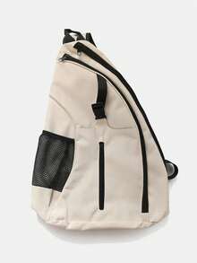 حقيبة تخزين لمضرب التنس مقاومة للماء مع جيوب لزجاجة المياه والكرات، متينة، خياطة معززة، تصميم أحادي اللون بسيط، قماش أكسفورد مقاوم للتمزق، مناسبة لمضارب التنس القياسية والبيكلبول والريشة الطائرة، للجنسين، لتدريب التنس والمباريات والرياضات الخارجية والرياضات الجماعية والتنقل اليومي، حقيبة كتف، حقيبة البيكلبول