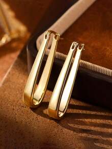 1 Pair Luxury Women's Hoop Earrings, Suitable For Parties, Engagements, Anniversaries, Valentine's Day Gifts - 14# - View 7
