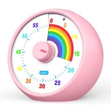 60-minutowy wizualny timer dla dzieci, do klasy, biura, kuchni, na biurko, narzędzie do zarządzania czasem dla dzieci, cicha praca, timer Pomodoro, wzór tęczy - Wielokolorowe - Zobacz 12