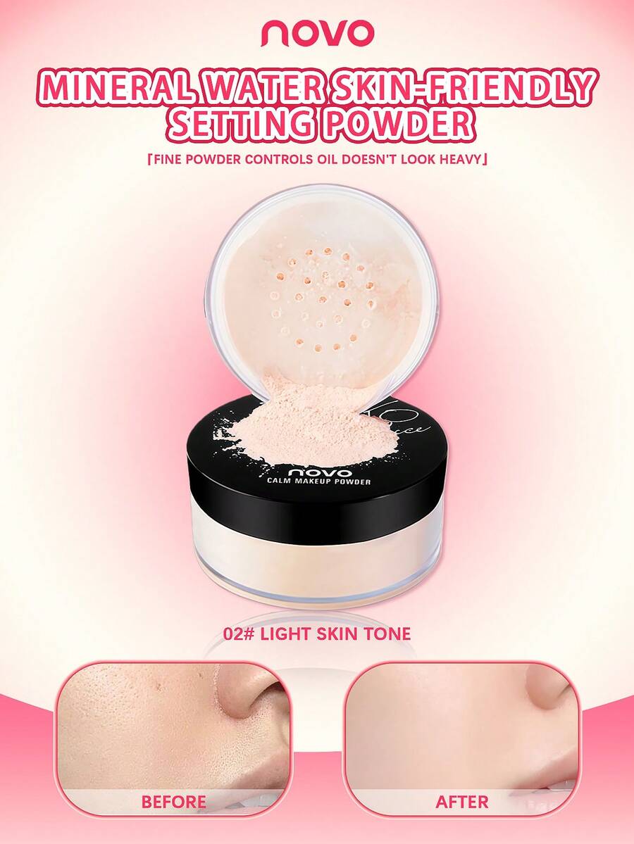 NOVO 防水、防汗、控油、持久散粉。哑光妆效，适合打造自然妆容，是送礼佳品，也适合INS风、秋冬妆容、新年妆容、派对妆容、补妆和生日妆容。 - 02#淺膚色 - 查看 1