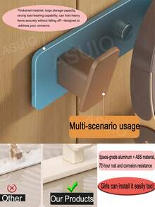 1pc Aluminum 4-Hook Coat Rack, Storage Hooks, Wall-Mounted Storage Hooks, Retro Style Coat/Key Hooks (White/Grey, 1/3/4/5/6 Hooks), Suitable For Bathroom, Kitchen And Entryway, Bathroom Decor And Accessories, Coat Rack, Aluminum 4-Hook Coat Rack, Wall-Mounted Storage Hooks, Retro Style Coat/Key Hooks, Suitable For Bathroom, Kitchen And Entryway (Black, 3/4/5/6 Hooks) - Multicolor - View 4