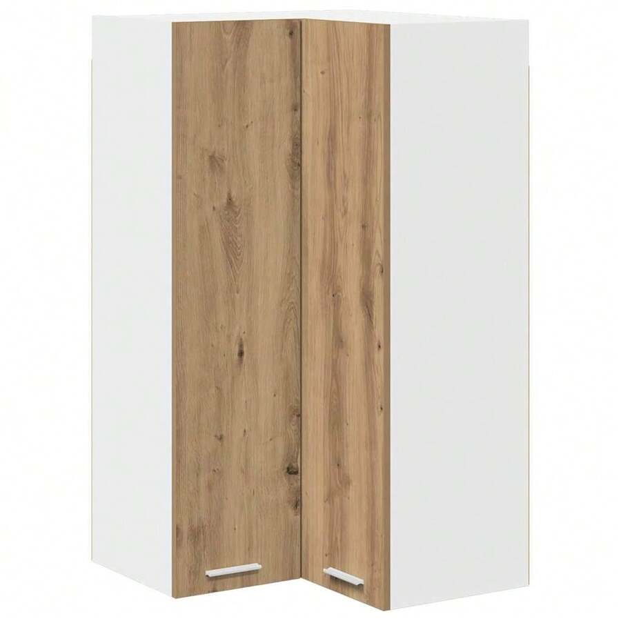 vidaXL Armario suspendido marrón artesanal y blanco 57 x 57 x 100 cm - Marrón - Ver 1