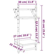 vidaXL Étagères murales à 2 ebenex avec barres 2 pcs sonoma gris - Gris - Voir 9