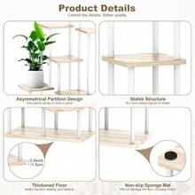 6 Tier Wood Tall Plant Stand Metal Rack Indoor, Multiple Flower Pot Holder Shelves Corner Rack, Planter Shelf Display Rack Storage Organizer Patio Living Room Balcony GardenWhite Oak - 7層,白橡木 - 查看 4