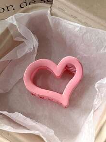 6个/1个 4.33英寸/11厘米 粉色心形芙蓉花发夹，轻巧塑料发饰，适合日常、休闲、派对、海滩、马尾辫、发髻、洗脸/洗头、化妆、搭配服装，优雅女士爪夹发夹 - 彩色 - 查看 12