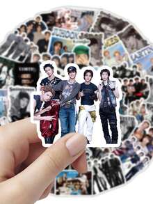50pcs COTIC.S K-Pop Boy Band Star Graffiti Stickers, Realistic Style, Suitable For Motorcycle Helmet, Car, Gift Box, Envelope, Guitar, Laptop, Luggage, DIY Crafts, Helmet Stickers, Gamer Stickers, Notebook Stickers, Games, Diary Stickers, Bicycle Stickers, Gamer Birthday Party, Gamer Gathering, Office Decoration - Co Boy Band - View 5