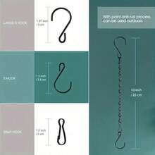 4pcs Metal Hanging Hooks With S-Shaped Hooks, Multi-Purpose Hooks Suitable For Plants, Bird Feeders, Lanterns, Wind Chimes, Signs And Indoor/Outdoor Decor - Multicolor - View 3