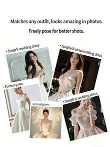 1件芒果形粘性胸罩，大码提拉丰胸，隐形无肩带，可重复使用，适合新娘穿着 - 杏色 - 查看 9