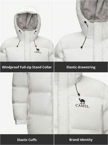 Women's Outdoor Down Jacket, New Winter Style, Thick, Warm, 3-In-1 Waterproof, High Loft, Mid-Length - Light Frost White - View 6