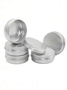24/12 pièces Boîtes métalliques rondes en aluminium avec couvercles à vis, capacité 10 ml/30 ml/50 ml/60 ml, rechargeables, boîtes métalliques, boîtes en aluminium, bocaux de rangement pour bougies en métal, convient pour l'artisanat, les bonbons, les cosmétiques, le baume à lèvres, les bougies, le DIY et plus encore - Argent - Voir 1