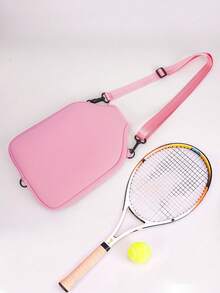 Neoprene Pickleball Paddle Bag Water-Resistant Pickleballs Paddles Cover Protector With Adjustable Removable Strap For 1-2 Paddles Fits Most Paddles, Rackets - Pink - View 2