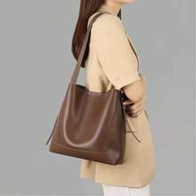 Multineos Comercial Shockproof PU Leather Laptop Bag PH 13 14 15 Inch Large Capacity / Notebook Case - 棕色 - 查看 1