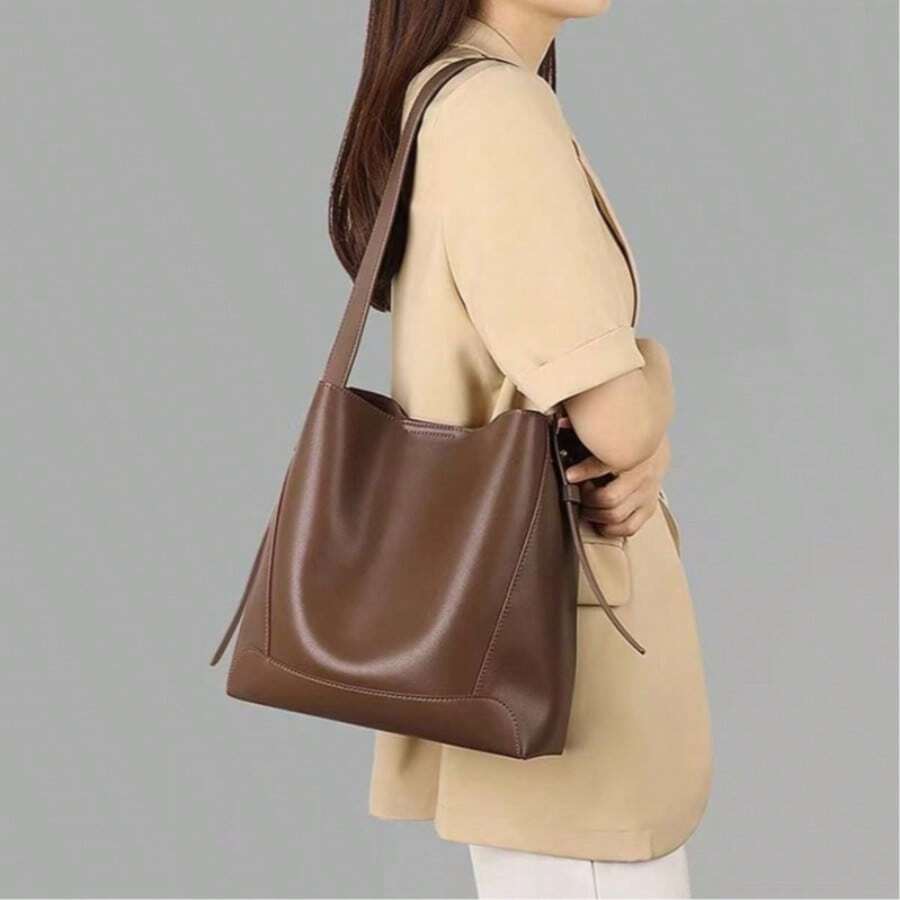 Multineos Comercial Shockproof PU Leather Laptop Bag PH 13 14 15 Inch Large Capacity / Notebook Case - 棕色 - 查看 1
