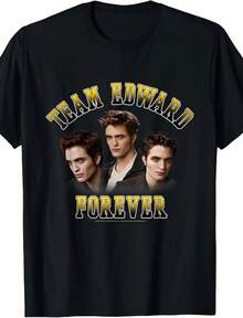 Twilight Team Edward Forever Portrait Collage Vampire Movie T-Shirt - màu đen - Xem 1