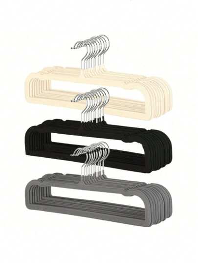 40/20/10/1 Set - Quadratische Samt-Hosenaufhänger, rutschfeste Filz-Kleiderbügel, geeignet für Lässig Hosen, Jeans, Handtücher und BHs, 360° drehbarer Haken, platzsparendes schlankes Design, auch geeignet für Westen, Shorts und Kleider.