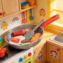 Tecforood 8件套儿童早餐烹饪玩具套装，含平底锅和仿真食物 | 创意迷你厨房角色扮演食物套装，包含鸡蛋、香肠、牛排和蔬菜，互动模拟烹饪玩具，激发想象力，促进亲子互动，在家体验厨房乐趣 | 非常适合作为生日礼物、万圣节派对礼物、圣诞礼物、游戏聚会礼物、室内角色扮演场景礼物、家庭游戏时间礼物和节日礼物