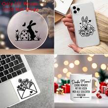 12pcs/Set German Easter Bunny Rabbit UV DTF Rub Transfer Paper Suitable For Glass, Metal, Ceramic, Plastic - DIY Iron- Patches, Temporary For Crafts, Home Decorations, Easter Wall Removable, Holiday Decor Accessories, Holiday Graphic Designs - Multicolor - View 3