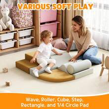 Juegos de Escalada para Niños Pequeños, 6 Bloques de Espuma Suave para Bebés, Juego de Escalada Ligero para Gatear y Deslizar, Fácil de Limpiar, Juego Activo Interior para Niños - 6 piezas - Ver 3