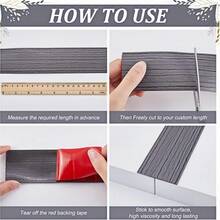 1m Self-Adhesive Floor Transition Strip, Wood Grain Texture Design, PVC Threshold Trim, Peel And Stick Installation, Suitable For Carpet, Tile And Vinyl Floor Gaps - Multicolor - View 5