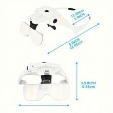 USB Charging Head With Magnifying Glass, Charging Hands-Free Head With Magnifying Glass, With LED Light For Handmade Jewelry Watches, Replaceable 5 Lenses 1.0X 1.5X 2.0X 2.5X 3.5X - White - View 6