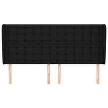 vidaXL Tête de lit com tecido preto 203x23x118/128 cm - Preto - Ver 1