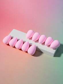 10/30/100pcs Mini Makeup Sponges, Suitable For Liquid, Cream And Powder Products, Create Smooth Makeup, Multi-Color Makeup Sponges, Latex-Free, Suitable For All Skin Types Creams And Foundation, Cosmetics, Affordable Price, Travel, Bedroom, Makeup Accessories, Makeup Puff, Makeup Sponge, Makeup Tools, Cheap Goods, Gift, Women Gift, Christmas Gift - Pink - View 3