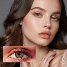 3D Contact Lens Case Kit, Portable Travel Accessory For Daily Outdoor Use, Festive Gift,Halloween Cosplay Exclusive, Costume Party, For Daily Life, Parties, Concerts, Christmas And New Year Makeup - Brown - View 3