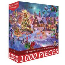 1盒70cm*50cm 1000片成人拼图，精美油画风景拼图，女孩减压礼物，大型艺术装饰品，万圣节、平安夜、圣诞节、新年、情人节及其他节日的最佳礼物 - 彩色 - 查看 11