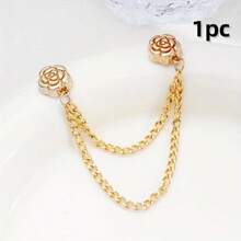 Camellia Flower T-Shirt Dress, Short Sleeve, Fixed Adjustable Button, Longer Hem, Fixed Button - Multicolor - View 13