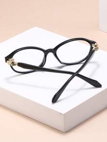 1 Peça Óculos de Armação Oval de Plástico para Mulheres, Estilo Casual Clássico Moderno Simples, Combinação Básica Transparente para Fotos na Rua, Vida Diária, Essenciais de Volta às Aulas, Acessórios Casuais de Negócios para Mulheres - Transparente - Visão 2