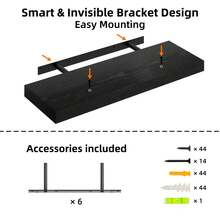 6pcs Floating Shelves, 15.8in Bathroom Oragnizer Shelves, Farmhouse Shelf Wall Decor For Bathroom, Bedroom, Living And Kitchen Room, Room Decor Bathroom Decor Summer Back To School - Nhiều màu - Xem 9