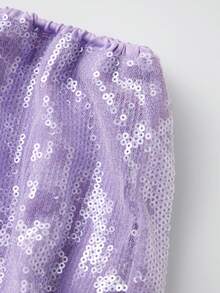 Women's Sparkle Sequin Pants Lightweight Elastic Waist Wide Leg Loose Pants Trousers - Morado - Ver 5