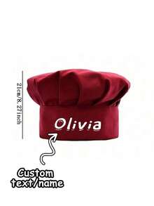 Customized Chef Hat With Name, Personalized Chef Hat, Printed Chef Hat, Cooking Chef Hat, Suitable For Bakery, Cafe, Dessert Shop, Restaurant, Kitchen, Washable And Reusable, Elastic Strap Catering Service Hat, Unisex Full Mesh Chef Hat