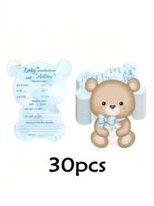 Bộ trò chơi tiệc mừng em bé 50 món, bao gồm thẻ dự đoán và chúc phúc, đồ trang trí tiệc mừng em bé, lời chúc phúc hình gấu, đồ dùng tiệc mừng em bé trung tính, thẻ chúc phúc cho cha mẹ tương lai, lời khuyên và lời chúc dành cho em bé, quà tặng tiệc mừng em bé, vật phẩm trò chơi tiệc mừng em bé. - Màu xanh nhạt - Xem 8