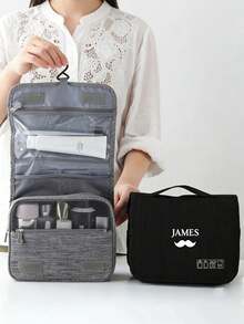 Customizable Expandable And Foldable Makeup Bag, Monogram Makeup Pouch, Christmas Travel Gift, Holiday Gift, Birthday Gift, Anniversary Gift - Multicolor - View 3