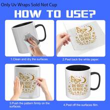 24 piezas Papel de transferencia UV DTF con citas positivas en alemán dorado - Material de vinilo resistente a los arañazos, adecuado para tazas de 16 onzas, botellas, manualidades DIY, decoración del hogar y decoración de computadoras - Con citas positivas en alemán dorado, flores, mariposas y patrones de acentos, joyería para tazas y botellas, tema alemán alegre, papel de transferencia de vinilo fácil de aplicar - Perfecto para decoración DIY de cristalería, botellas y muebles - Multicolor - Ver 4