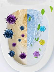 1 Set Toilet Flushing Gel Stamp Kit, Multi-Color & Fragrance Toilet Flower Cleaning Gel, Floral Shaped Fragrant Deodorizing Gel, 2-In-1 Toilet & Bathroom Cleaner And Air Freshener, Household Odor Eliminator - Blue - View 6