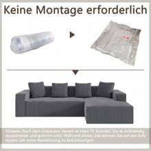 Completely Adjustable Sofas, Cloud Combinations Sofas With L-Liegestühlen, Modern Modular Sofas With Sitzplätzen, Gepolstertes Sofas For Wohnzimmer And Schlafzimmer - Gray - View 3