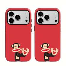 Estuche para teléfono con espejo Monkey Love Gesture compatible con  17,  16 Pro Max,  15 Pro Max,  13 y  12 hecho de TPU para una excelente protección contra golpes y caídas. También funciona como un espejo divertido, perfecto para regalos para familiares, amigos, parejas románticas y ocasiones especiales como cumpleaños y días festivos. - Blanco - Ver 3