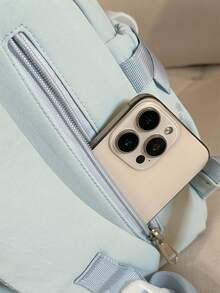 Large Capacity Women's Backpack, School Bag, Campus Bag, Travel Bag - Mint Blue - View 5