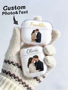 1PC Personalized Bluetooth Earphone Case,Custom Photo Case, Personalized Picture&Text Cover,Gift-Giving,Birthdays,Valentine's Day,And Special Occasions